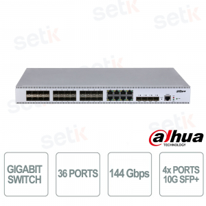 Commutateur Dahua S5436-24GF8GT4XF | 36 ports Gigabit L2+ avec liaison montante 10G et gestion cloud