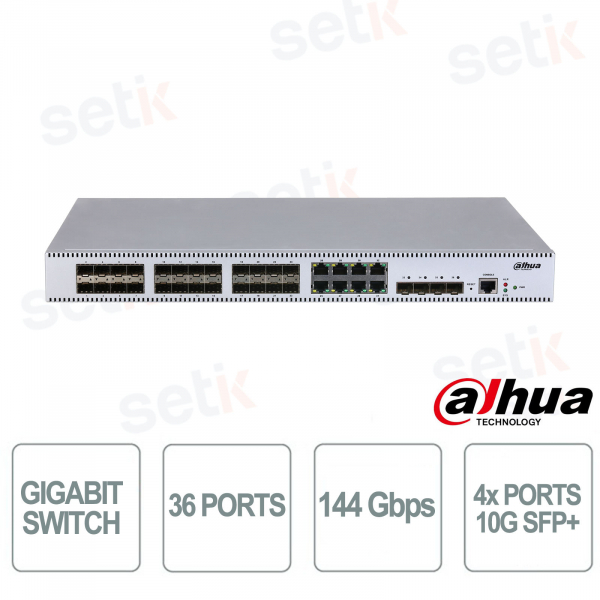 Dahua S5436-24GF8GT4XF Switch | 36 Gigabit L2+ Ports with 10G Uplink and Cloud Management