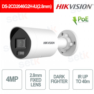 Caméra Hikvision DS-2CD2046G2H-IU 4MP 2,8 mm DarkFighter - Sécurité avancée