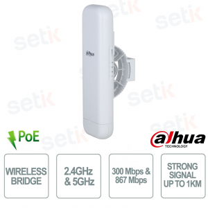 WBC5-90AC-01P: 1km High-Performance 5.8GHz Wireless Bridge with 802.11ac Technology and Cloud Management - Dahua
