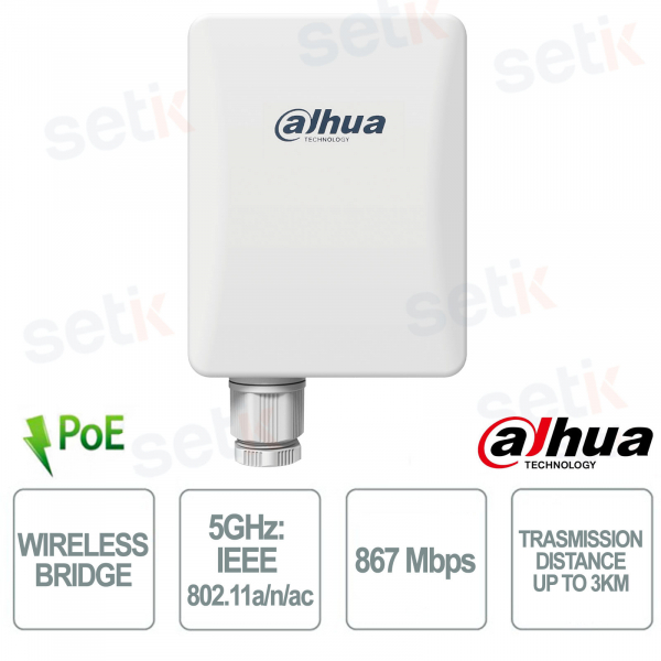 PFWB5-30ac – Pont sans fil extérieur 5G 3 km avec technologies TDMA et MU-MIMO - Dahua