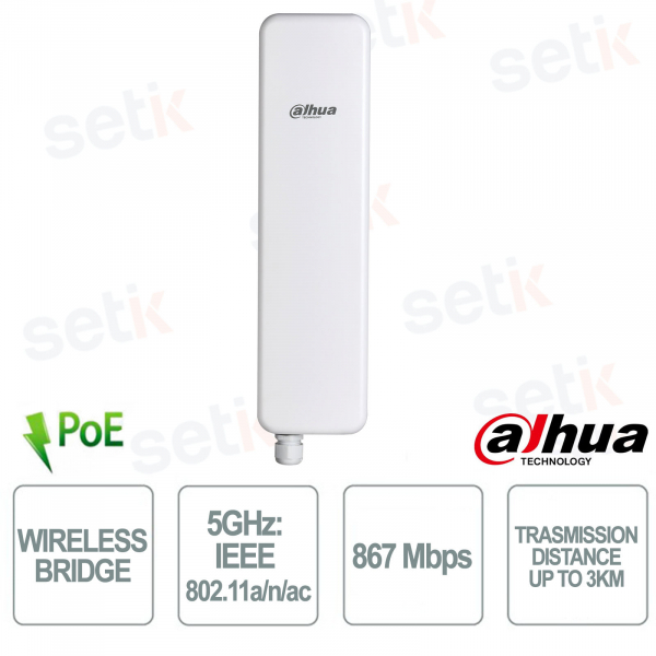PFWB5-90ac – Pont sans fil extérieur 5G 3 km avec technologies TDMA et MU-MIMO - Dahua