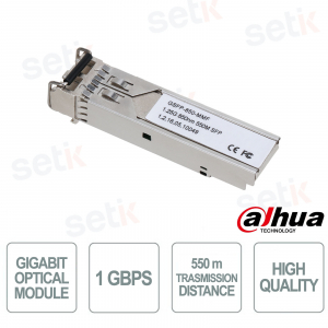 Module optique Dahua GSFP-850-MMF : transmission Gigabit fiable jusqu'à 550 m pour les réseaux industriels et de sécurité