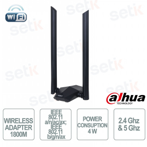 Adattatore Wireless Dahua NC1800 – Wi-Fi 6 Dual Band 1800Mbps, Prestazioni Potenti e Plug & Play