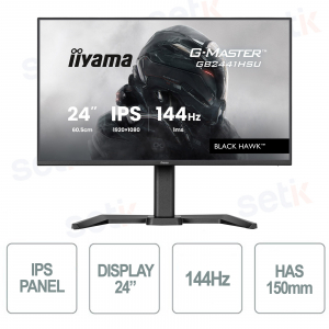 Moniteur de jeu Iiyama G-Master GB2441HSU-B1 24 pouces IPS 144 Hz – Performances et confort pour les vrais joueurs