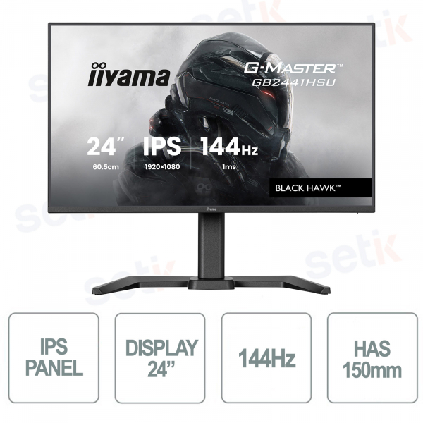 Iiyama G-Master GB2441HSU-B1 24" IPS 144Hz Gaming Monitor – Performance and Comfort for True Gamers