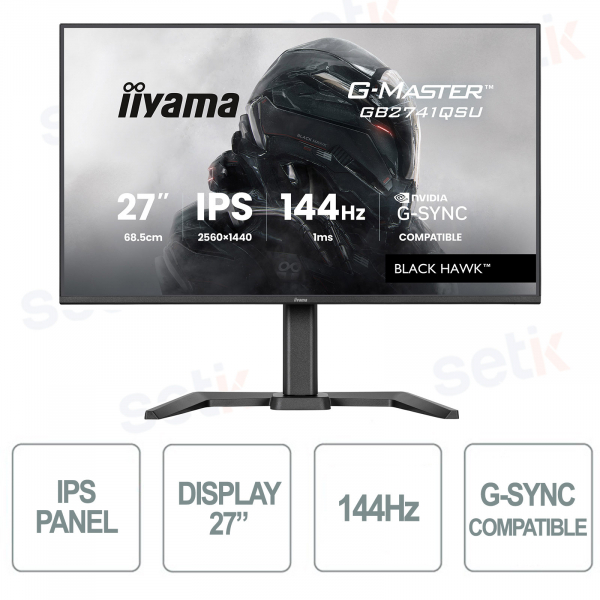 Iiyama G-Master GB2741QSU-B1 27" QHD IPS 144Hz Gaming Monitor – Performance and Comfort for Professional Gamers