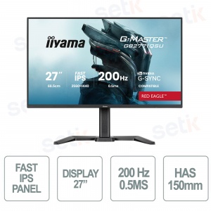 Iiyama G-Master GB2771QSU-B1 200Hz QHD Fast IPS – Prestazioni Pro e Fluidità Totale