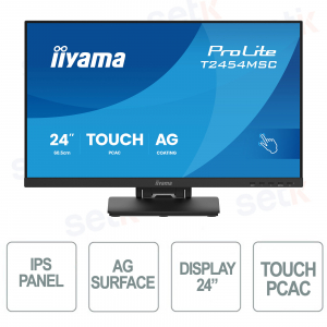 Écran tactile Iiyama ProLite T2454MSC-B3AG 24 pouces – Précision et confort professionnels