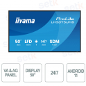 Iiyama ProLite LH5075UHS-B2AG 50 pouces 4K Android – Écran professionnel 24h/24 et 7j/7 pour l'affichage dynamique