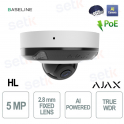 Ajax DomeCam Mini HL 5MP 2.8mm Bianca con AI – Telecamera IP Smart