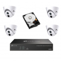 Kit de vidéosurveillance – 1 NVR + 4 caméras dôme + disque dur 1 To - Vigi