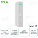 Ajax Curtain Outdoor Mini Jeweller – Wireless Outdoor PIR and Microwave Curtain Sensor, 5 m Range, IP55, Anti-sabotage