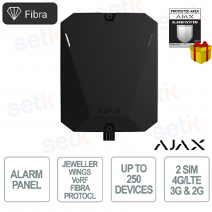 Ajax Superior Hub Hybrid 2 Noir : Panneau de contrôle hybride professionnel avec Ethernet et double SIM