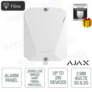Ajax Superior Hub Hybrid 2 White: Professional Hybrid Control Panel with Ethernet and Dual SIM