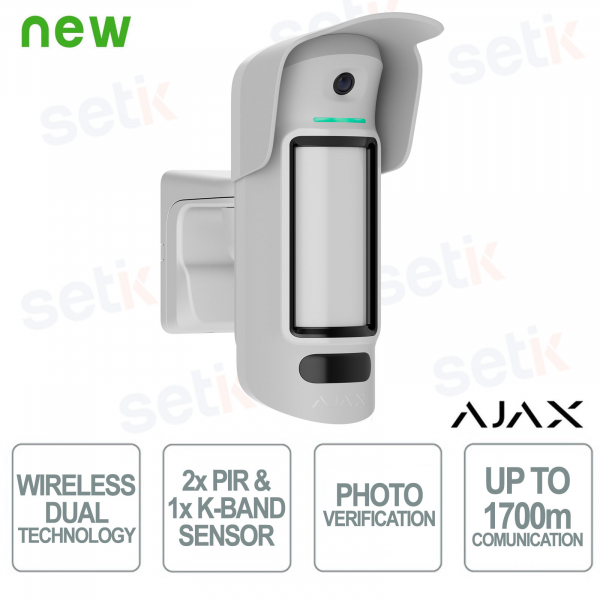 Ajax CurtainCam Outdoor HighMount PhOD Jeweler: Dual-Tech Curtain Sensor with HDR Photo Verification for Perimeter Security