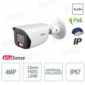 Telecamera Bullet AI Lite Wizsense IP ONVIF® PoE 4MP 3.6mm Smart Dual Light - Dahua