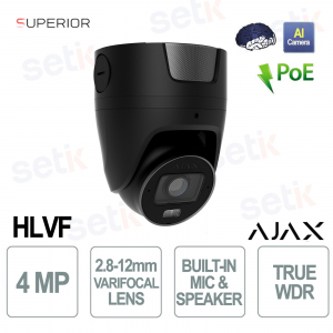 Caméra tourelle Ajax HLVF 4MP – Sécurité IA avec objectif motorisé
