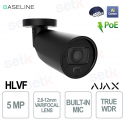Caméra bullet noire 5 MP avec IA, vision nocturne 60 m et objectif varifocal motorisé - Ajax