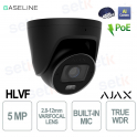 Caméra tourelle noire 5 MP avec IA, vision nocturne et objectif varifocal - Ajax