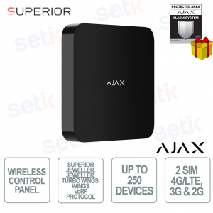 Ajax Superior Hub G3 Nero con Connessione Ethernet/Wi-Fi e Doppia SIM