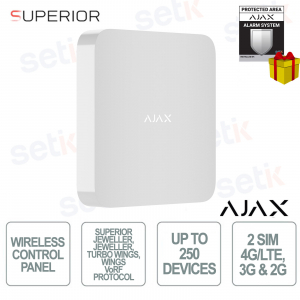 Ajax Superior Hub G3 Bianco con Connessione Ethernet/Wi-Fi e Doppia SIM