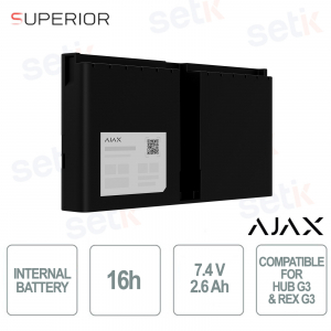 Ajax Superior 16h Black Battery: Certified Battery Life for G3 Hubs