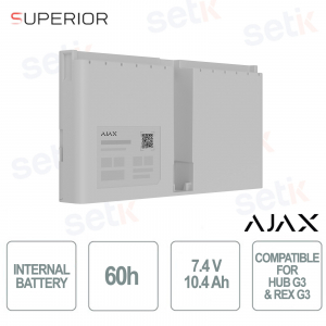Ajax Superior Internal Battery (60h) White: Certified Battery for G3 Hub