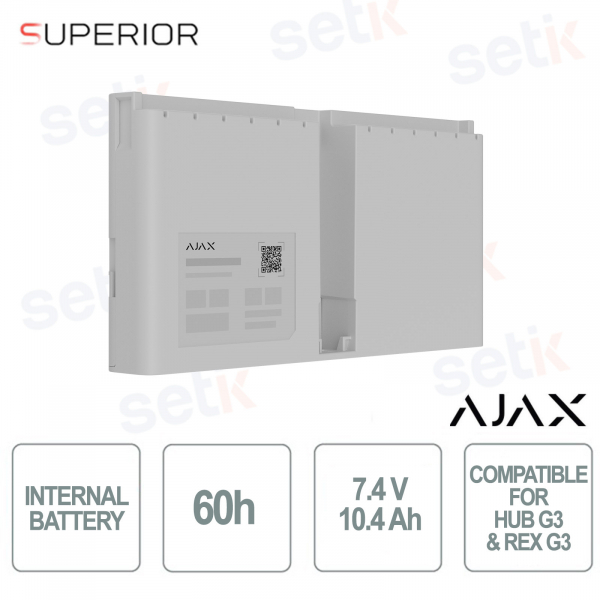 Batterie Ajax Superior 60h blanche : Autonomie de niveau 3 pour les systèmes de sécurité