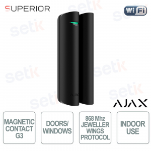 Ajax Superior DoorProtect G3 Jeweller Black – Wireless Opening Sensor with Jeweller Technology and Tamper Protection