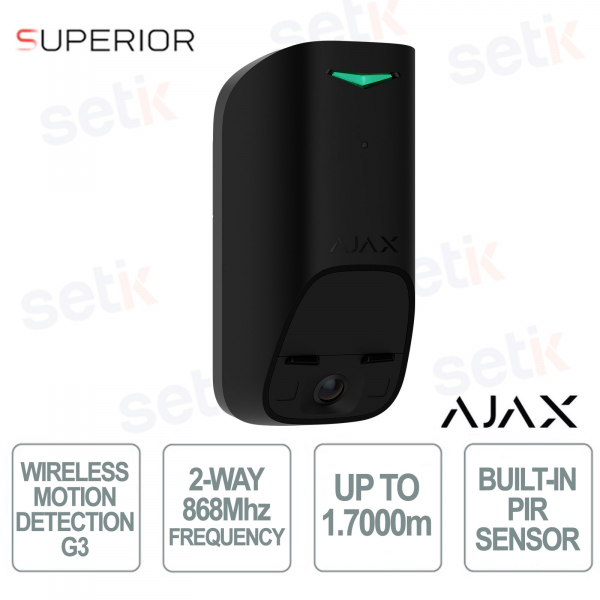 Ajax Superior MotionCam G3 (PhOD) Jeweller Nero – Rilevatore PIR Wireless con Foto HD e Antimanomissione