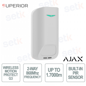 Ajax Superior MotionProtect G3 Jeweller Bianco – Sensore PIR Professionale con Anti-Mascheramento