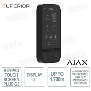 Ajax G3 Jeweler Keypad: Wireless Touchscreen Keypad with Smart Authentication and Advanced Security Features - Black