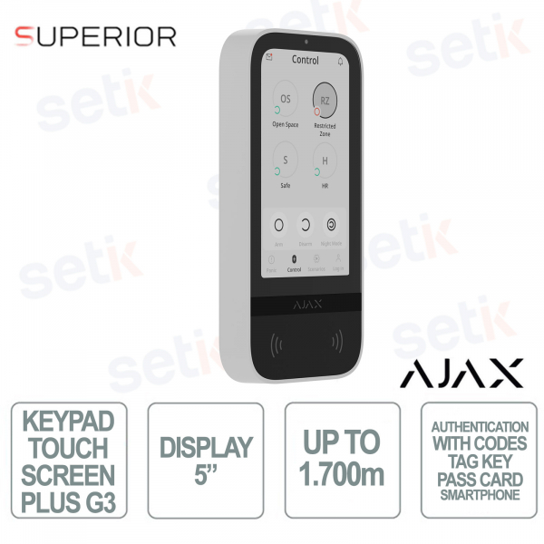 copy of Clavier sans fil avec accès DESFire - Ajax Superior KeyPad Plus G3 Noir Bijoutier