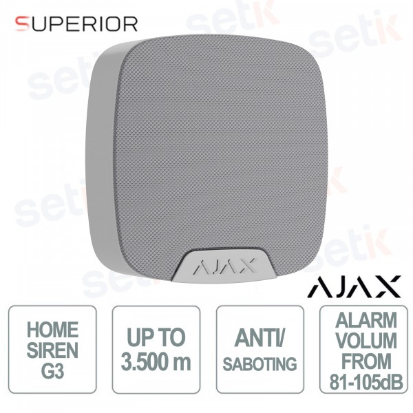 Ajax HomeSiren G3 Jeweler: Professional High-Security Wireless Siren - White