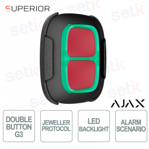 Ajax DoubleButton G3 Black: Professional Anti-False Alarm Emergency Button