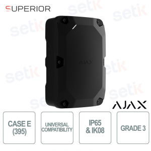 Boîtier Ajax E 395 Noir : Boîtier hub IP65 avec batterie interne de grade 3