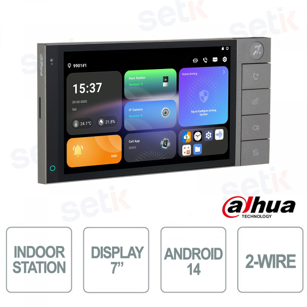 Panneau IP intelligent Dahua 2 fils avec écran 7" et Android 14