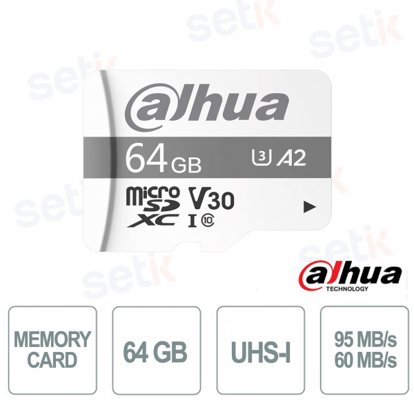 TF-P100/64G : Carte microSD 64 Go rapide et fiable pour la vidéo 4K - Dahua