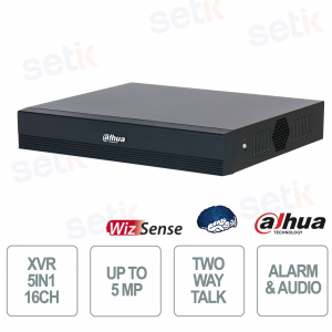 XVR1B16H-I/T WizSense 16-Channel AI 5MP DVR with SMD Plus and Two-Way Audio - Dahua
