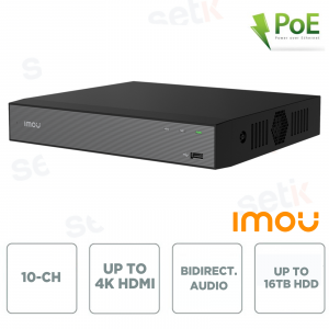 NVR PoE 10 Canali – NVR-N110-8A0E-P con Audio Bidirezionale e Uscita 4K HDMI