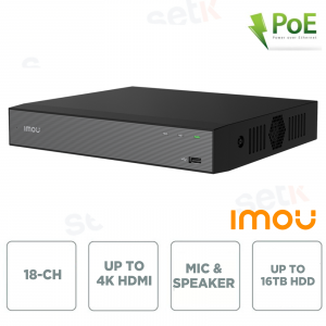 N118 – NVR di Rete 18 Canali con Audio, 4K HDMI e App IMOU