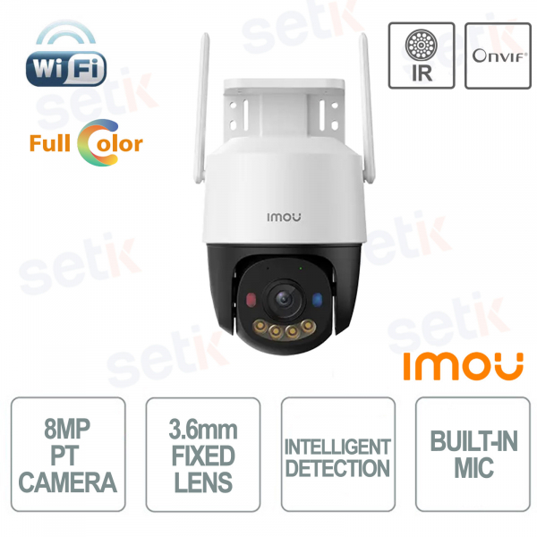 Caméra extérieure Wi-Fi Imou Cruiser SC 8MP 4K avec objectif 3,6 mm, panoramique et inclinaison et IA