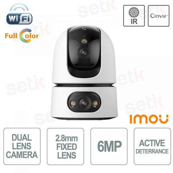 Imou Ranger Dual Pro 6MP WiFi Indoor Camera Dual Lens Pan Tilt AI with 3.6mm Lens, Full Color Night Vision