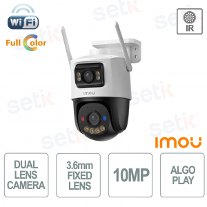 Imou Cruiser Dual 2 10MP Telecamera WiFi Esterno Dual Lens Pan Tilt AI con Ottica 3.6mm e Deterrenza Attiva