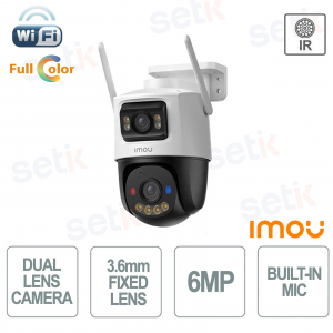 Imou Cruiser Dual 2 6MP Telecamera WiFi Esterno Dual Lens Pan Tilt AI con Ottica 3.6mm e Deterrenza Attiva