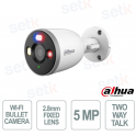 Telecamera Wi-Fi 5MP Bullet con Ottica 2.8mm, AI Human & Vehicle Detection, Wi-Fi 6, Audio Bidirezionale IP67 - Dahua