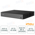 NVR IMOU N118 18 Canali H.265 4K UHD con Audio Bidirezionale, HDMI/VGA e Supporto HDD fino a 16TB
