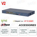 CS4218-16ET-135-V2 Switch PoE 18 Porte Cloud Managed 135W con 16 Porte PoE e Uplink Gigabit - Dahua