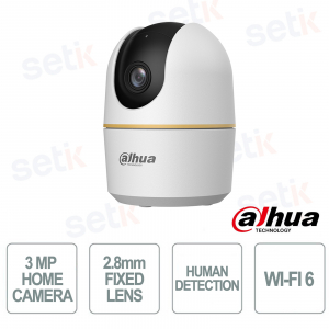 Telecamera WiFi 3MP Pan Tilt da Interno con AI, Ottica 2.8mm, Auto Tracking e Visione Notturna - Dahua